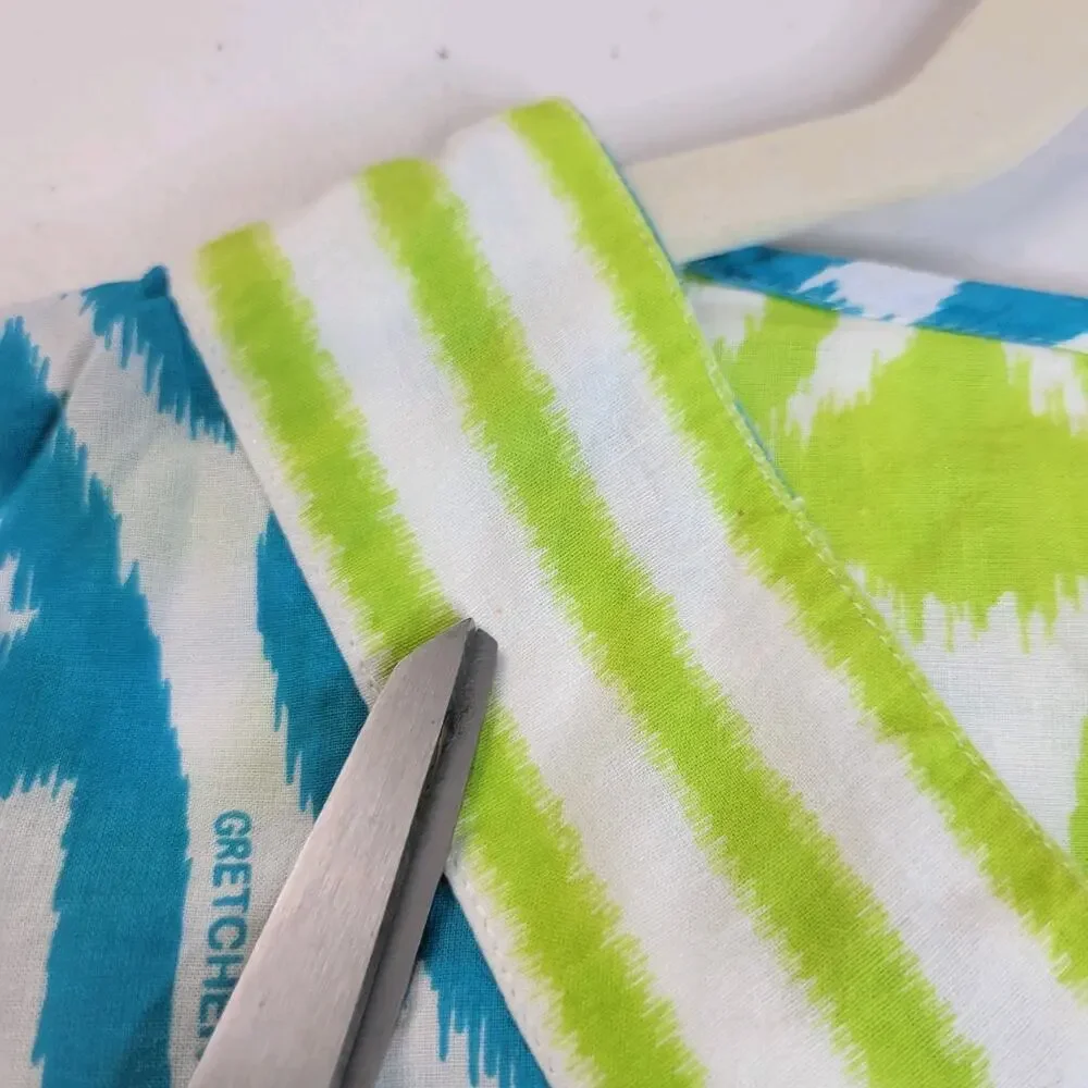 Gretchen Scott Tunic Top XS Tropical Geo 3/4 Sleeve Boho Lagum Cotton Resort - Picture 4 of 10